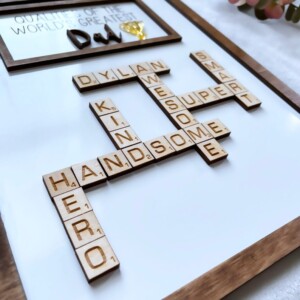Personalized dad scrabble sign wall decor