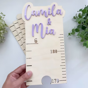 Personalized wooden height chart for kids