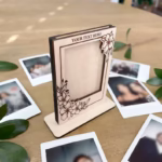 Instax Mini Floral Photo Frame with Custom Engraved Text
