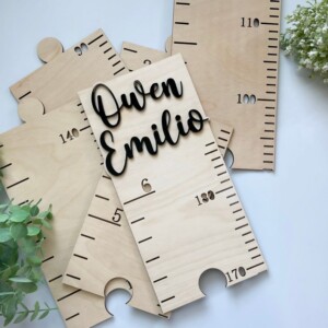 Custom kids growth chart ruler personalized with acrylic name