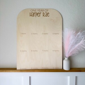 One year photo board 4x6 personalized with baby name