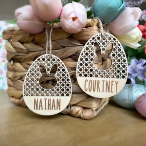 Rattan Easter Wood Tag
