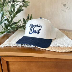 Personalized dad hat with child name embroidered