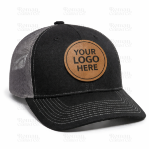 Side view of personalized logo hat